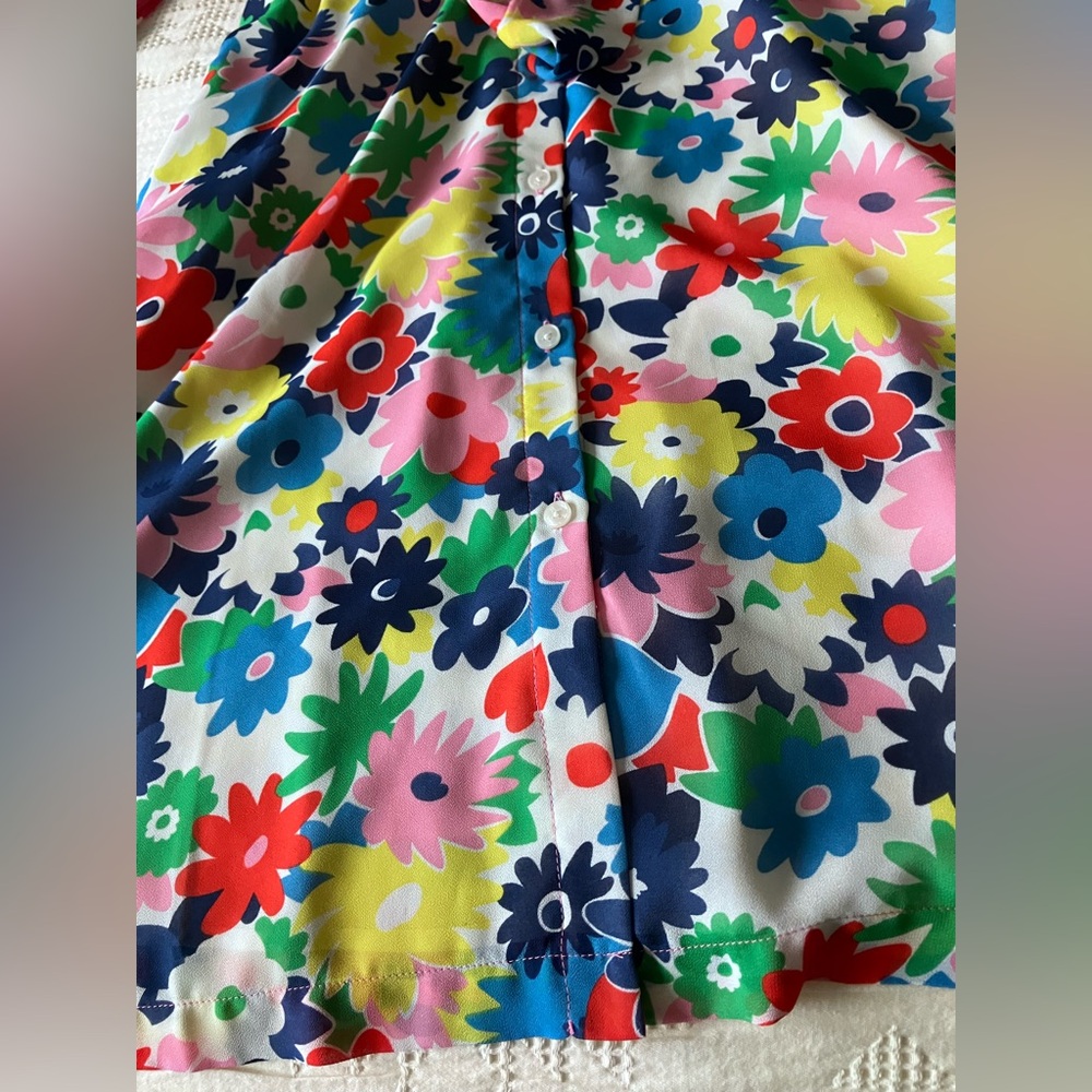 BODEN Abigail Midi Shirt Colorful Floral Retro Print Dress Size 4P - Picture 13 of 16